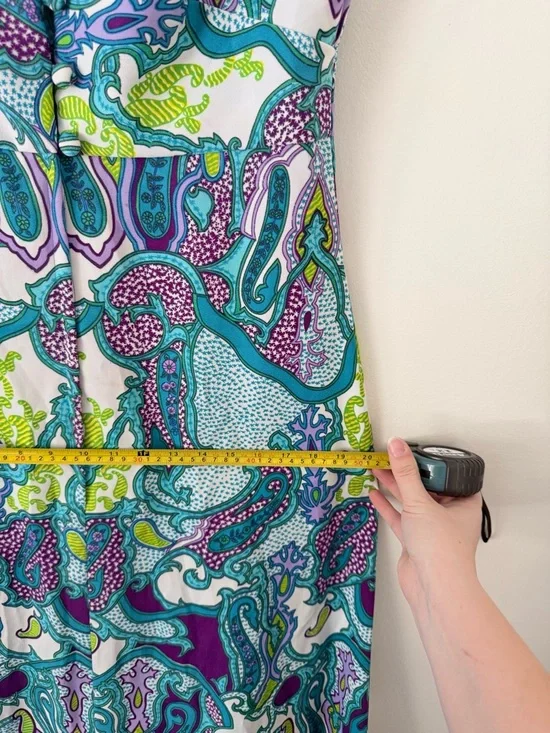 Vintage Hukilau Fashions Authentic Hawaiian Maxi Dress Size M
Teal Purpl Paisley - Picture 10 of 13